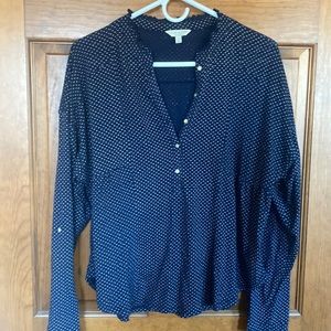 Lucky Brand printed henley top, size small